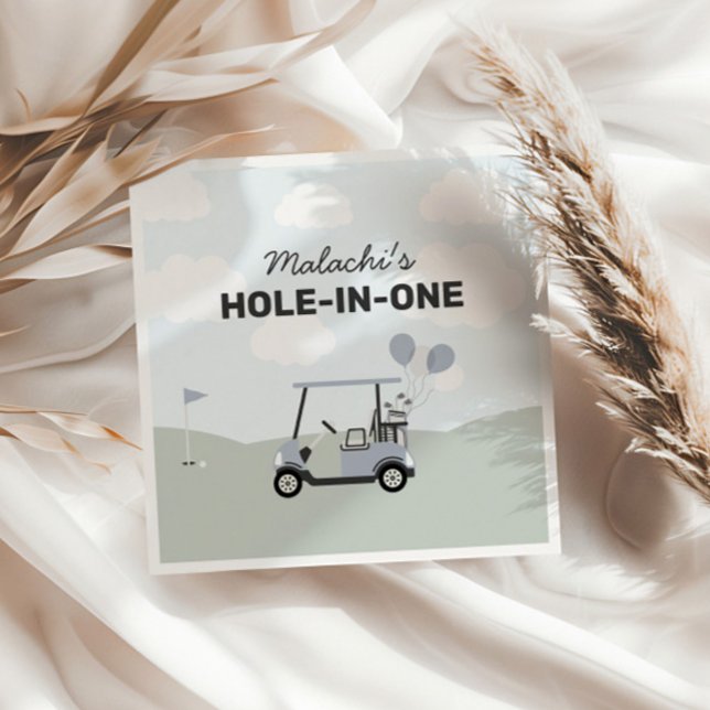 Boys' Hole-In-One Golf 1st Birthday Welcome Sign Napkins (Creator Uploaded)