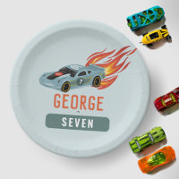 Boys Hot Blue Racing Car Kids Birthday