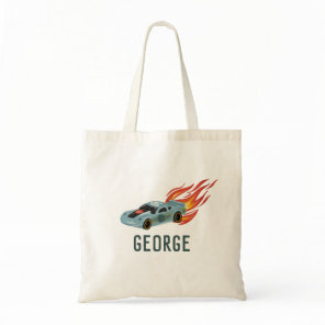 Boys Hot Blue Racing Car Kids Tote Bag