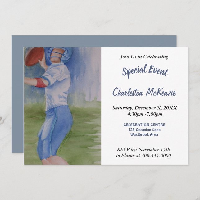 BOY'S HUDDLE PARTY INVITATION (Front/Back)