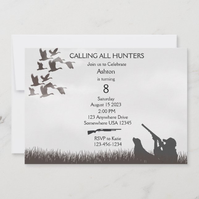 Boys Hunting Invitation (Front)
