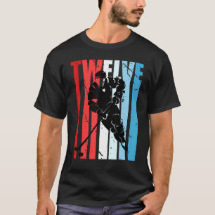 Boys Ice Hockey 12th Birthday Player Motivational  T-Shirt