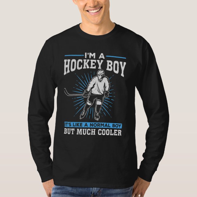 Boys Ice Hockey Player Hockey T-Shirt (Front)