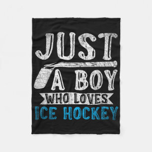 Boys Ice Hockey Player Ice Hockey Fan Ice Hockey Fleece Blanket