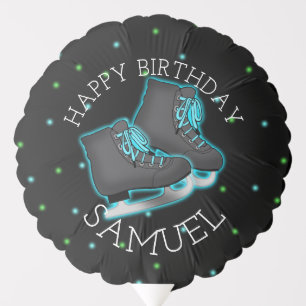 Boy's Ice Skate Personalized Birthday Balloon