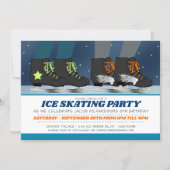 Boys Ice Skating Party Birthday Invitations (Front)