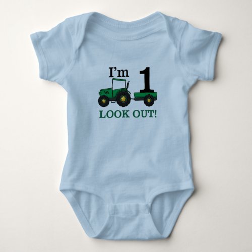 Boys Im two Farm Tractor birthday  Baby Bodysuit