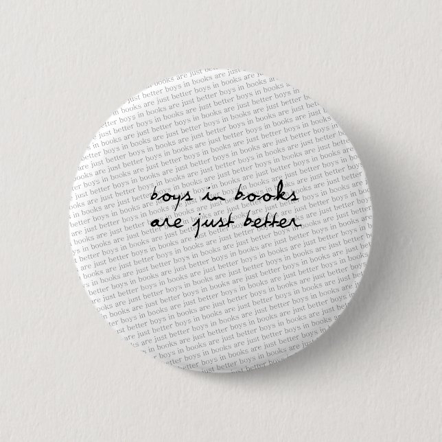 Boys in Books Pinback Button (Front)