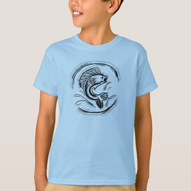 Boys ink fishing art shirt (Front)