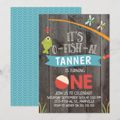 Boy's Its O-fish-al 1st Birthday Invitation