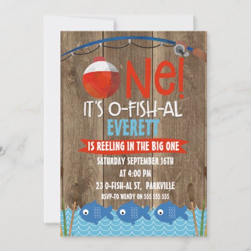 Boy's Its O-fish-al 1st Birthday Invitation