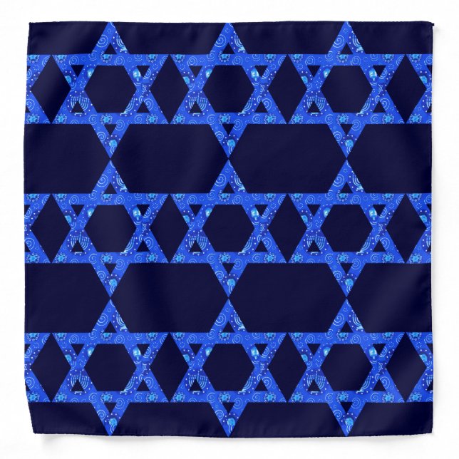 Boys Jewish Star of David Bandana in Blue © (Front)