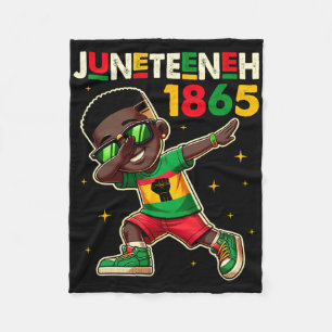 Boys Juneteenth Dabbing Black King Melanin Brown S Fleece Blanket