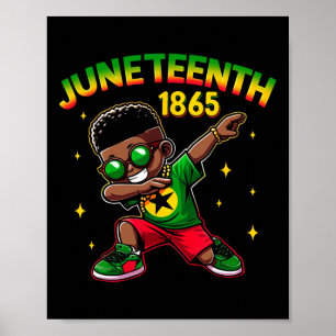 Boys Juneteenth Dabbing Black King Melanin Brown S Poster