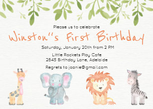 jungle theme birthday invitations zazzle