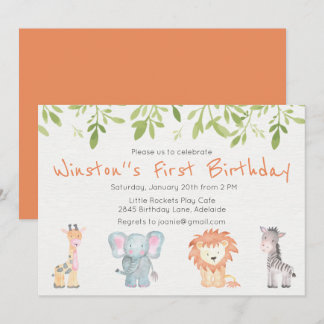 Boy's Jungle Themed Birthday Invitation