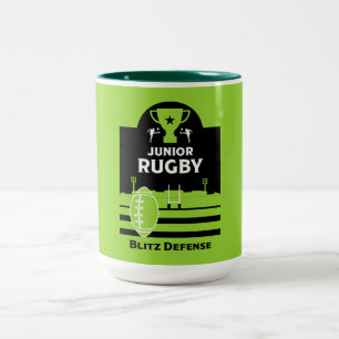 Boys Junior Rugby Players Two-Tone Coffee Mug