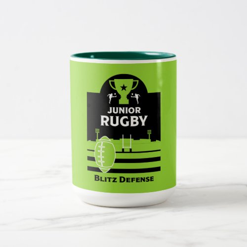 Boys Junior Rugby Players  Two_Tone Coffee Mug