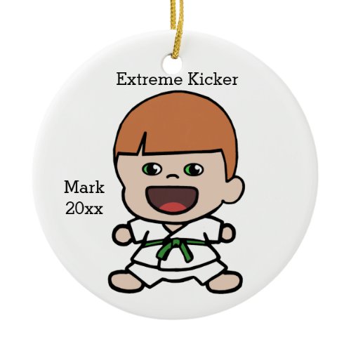 Boy's Karate Christmas Ornament