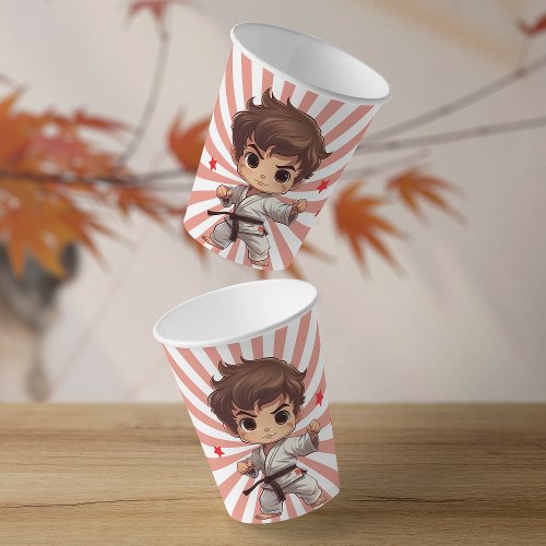 Boys Karate Martial Arts Birthday Party Paper Cups