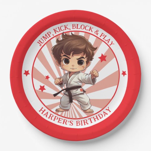Boys Karate Martial Arts Birthday Party Paper Plates