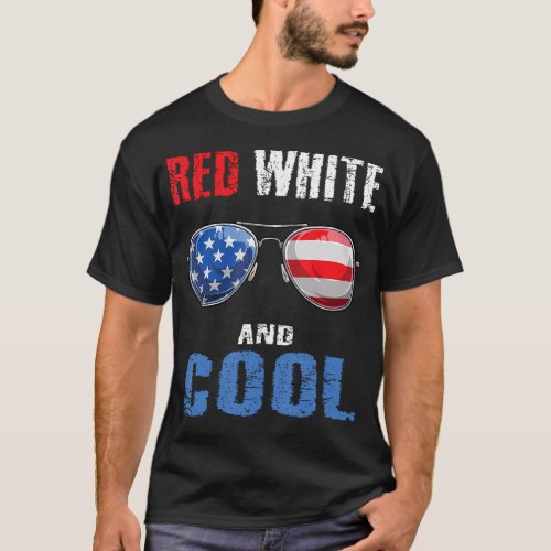 Boys Kids 4Th Of July Red White And Cool T_Shirt