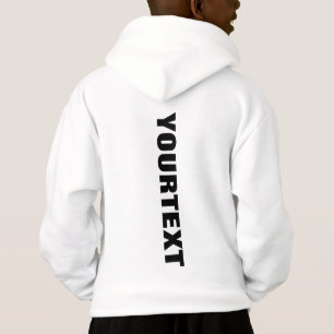 Boys Kids Back Side Print White Customer Template Hoodie