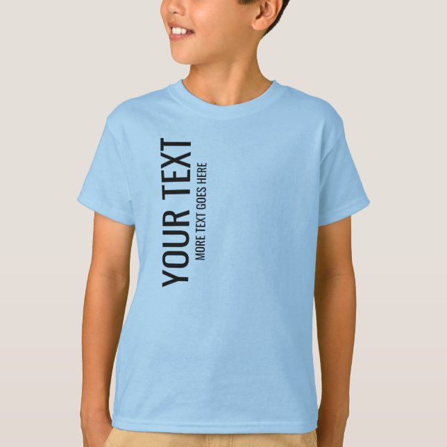 Boys Kids Best Cool Simple Modern Light Blue T-Shirt (Front)