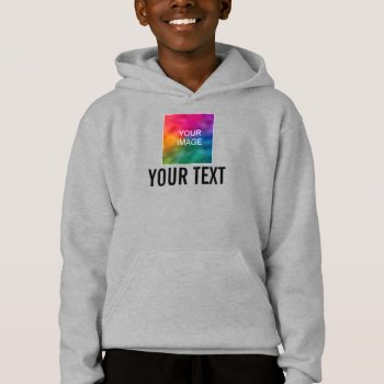 Boys Kids Hoodie Clothing Apparel Add Image Text by art_grande at Zazzle