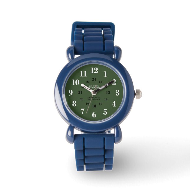 Boys Learn to Tell Military Time Watch Sport Black (Front)
