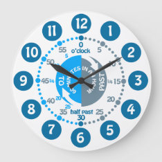 Boys Learn To Tell Time Muted Blue Grey Wall Clock at Zazzle