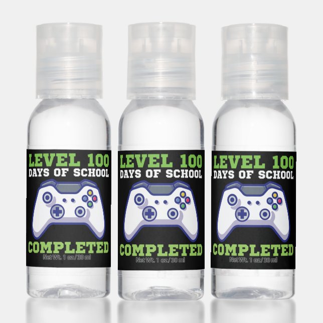 Boys Level 100 Days Of School Completed  Hand Sanitizer (Set)