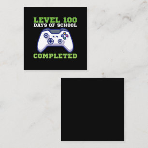 Boys Level 100 Days Of School Completed Square Business Card