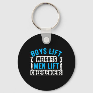 Boys Lift Weights Men Lift Cheerleaders Weightlift Keychain