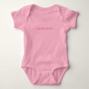 Boys like pink too! baby bodysuit