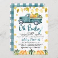 Boy's Little Pumpkin Baby Shower Invitation
