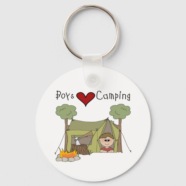 Boys Love Camping Keychain (Front)