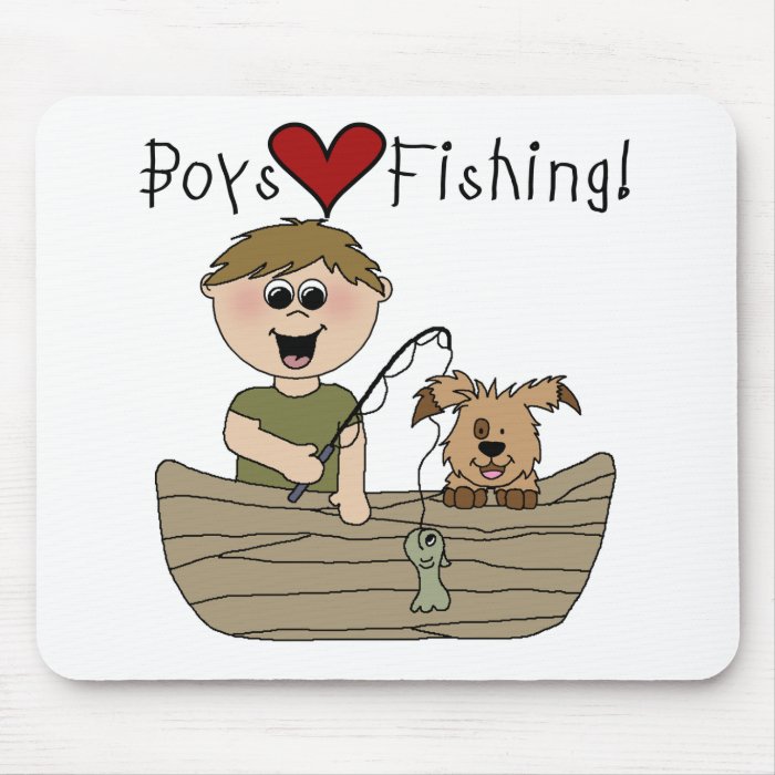 Boys Love Fishing Tshirts and Gifts Mousepads