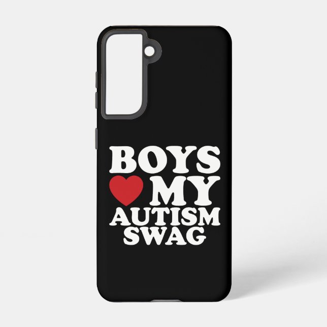 Boys Love My Autism Swag Awareness Heart Samsung Galaxy Case (Back)