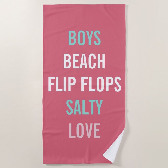 Boys Loving Summer Nantucket Red Pool Beach Towel (Front)
