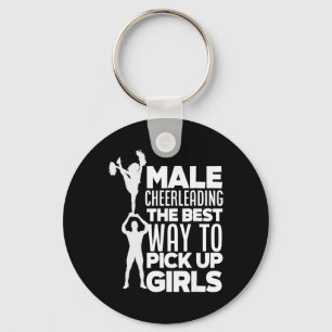 Boys Male Cheerleading Funny Male Cheerleader Keychain