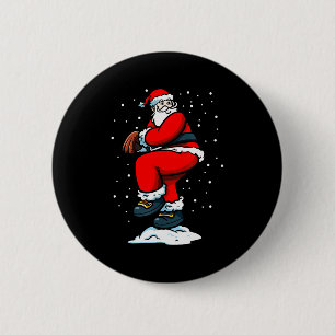 Boys Men Xmas Tcher Santa Claus Christmas Baseball Button
