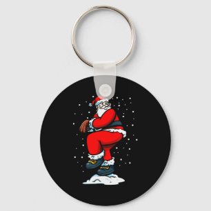 Boys Men Xmas Tcher Santa Claus Christmas Baseball Keychain