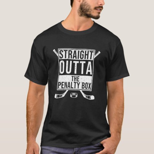 Boys Mens Ice Hockey Player Straight Outta The Pen T_Shirt