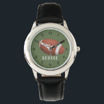 Boys Modern and Cute Football Sports Kids Watch<br><div class="desc">This cute sports-themed boys watch design features an American football cartoon with numbers,  and can be personalized with your boys name. Perfect for sports-loving children,  great for a birthday gift!</div>