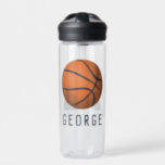 Boys Modern and Sporty Basketball Coach Water Bottle<br><div class="desc">This cute and modern water bottle features a basketball illustration with space for you to add your name and jersey number (or age!). Perfect for sports lovers or a budding basketball athlete. Great for kids or adults - the perfect coach gift!</div>