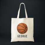 Boys Modern Basketball Sports Kids Tote Bag<br><div class="desc">This cute,  sporty and modern kids tote bag features a simple basketball. The tote can be personalized with your boys name,  the perfect gift for any sports lover!</div>