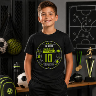 Boys Modern Black Sports Kids 10th Birthday Tri-Blend Shirt