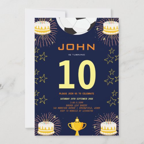 Boys Modern Blue Sports Kids Birthday Invitation