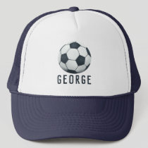 Boys Modern Blue Sporty Soccer Kids Trucker Hat